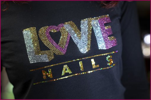 Strass Shirt Love Nails 